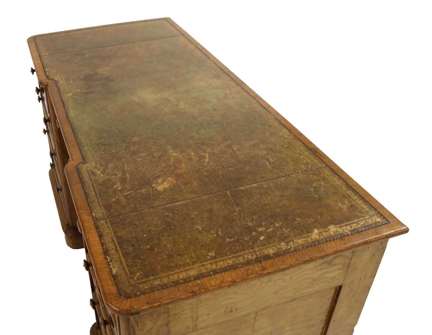 A Victorian pollard oak desk, - Image 5 of 5