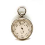 A silver cased pocket barometer