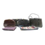 A collection of six 1940s-70s vintage handbags