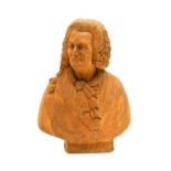 A terracotta bust of an 18th century gentleman,