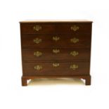 A George III mahogany chest of of two short over three long drawers,