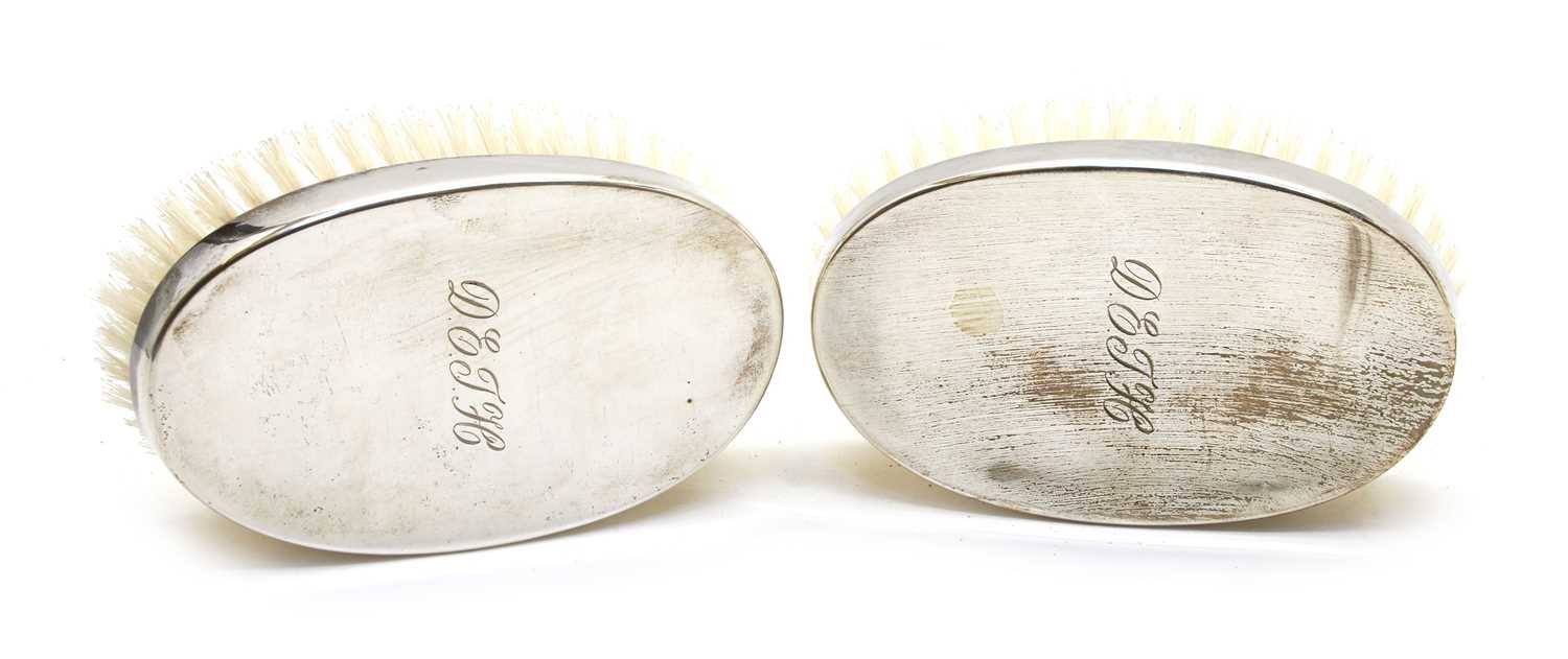 A pair of silver mounted brushes, - Image 2 of 3