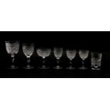 A part-suite of cut-glass drinking glasses