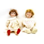 Two Victorian bisque head dolls,