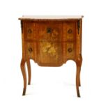 A 19th century style miniature serpentine commode,