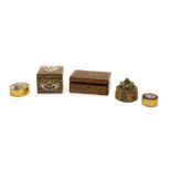 A collection of pill boxes, trinkets and similar,