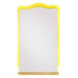 A very large yellow painted mirror
