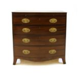 A Regency mahogany bowfronted bachelor's chest,