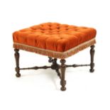 A 19th century button upholstered stool