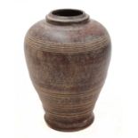 A modern stoneware baluster vase,