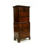 A small George III style mahogany chest or tallboy,