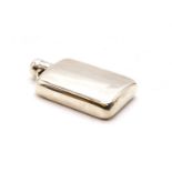 A silver hip flask,
