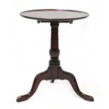 A George III mahogany tilt top table,