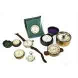 Seven pocket aneroid barometers,