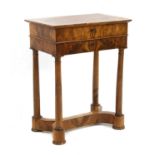 A Continental walnut work table,