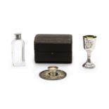 A cased Victorian silver communion set,