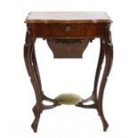 A 19th century Continental mahogany work table,