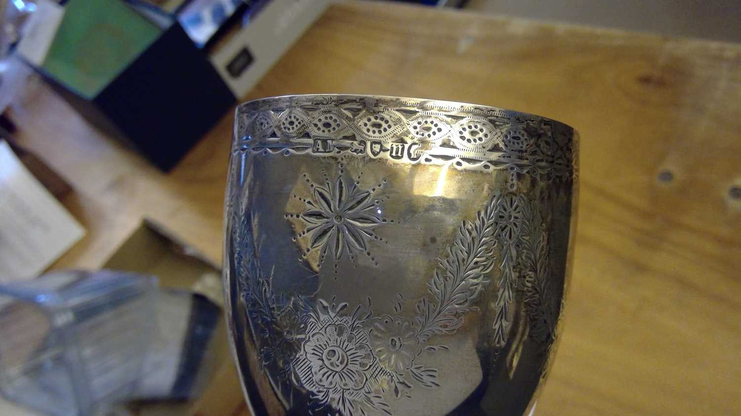 A Victorian silver goblet, - Image 7 of 7