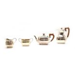 A four piece silver tea set,