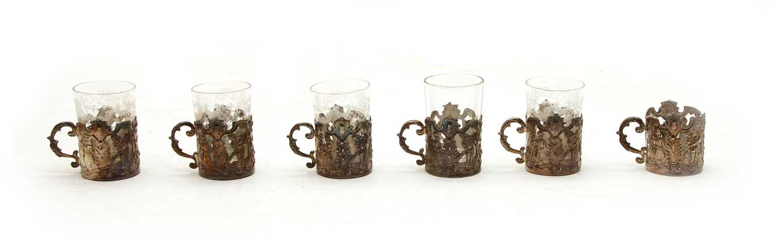 A set of six silver liquer glass holders, - Image 2 of 2