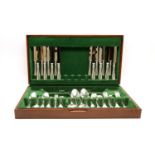 A harlequin canteen of silver cutlery,