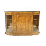 A Victorian inlaid walnut credenza,