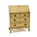 A small George III style painted oak bureau