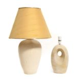 A large stoneware table lamp,