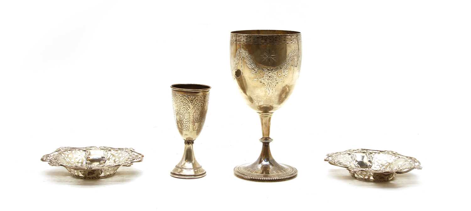 A Victorian silver goblet,