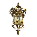 A Venetian gilt metal and glass ceiling lantern