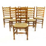 A good set of six modern ash ladder back single chairs