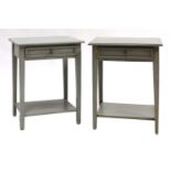 A pair of modern painted side tables