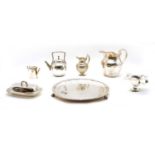A collection of silver plated tea and table wares,