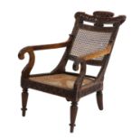 An Anglo-Indian rosewood open armchair,