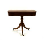 A Regency pedestal card table