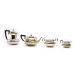 A silver plated four piece tea service,