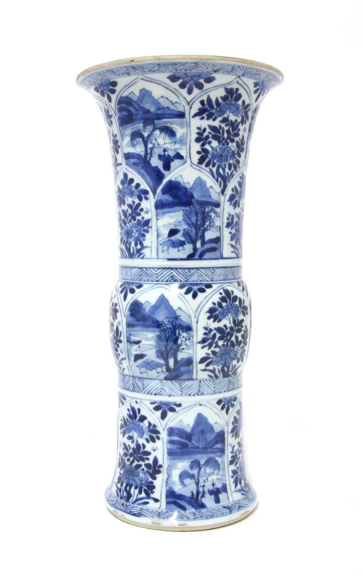 A Chinese blue and white gu vase, - Image 2 of 4