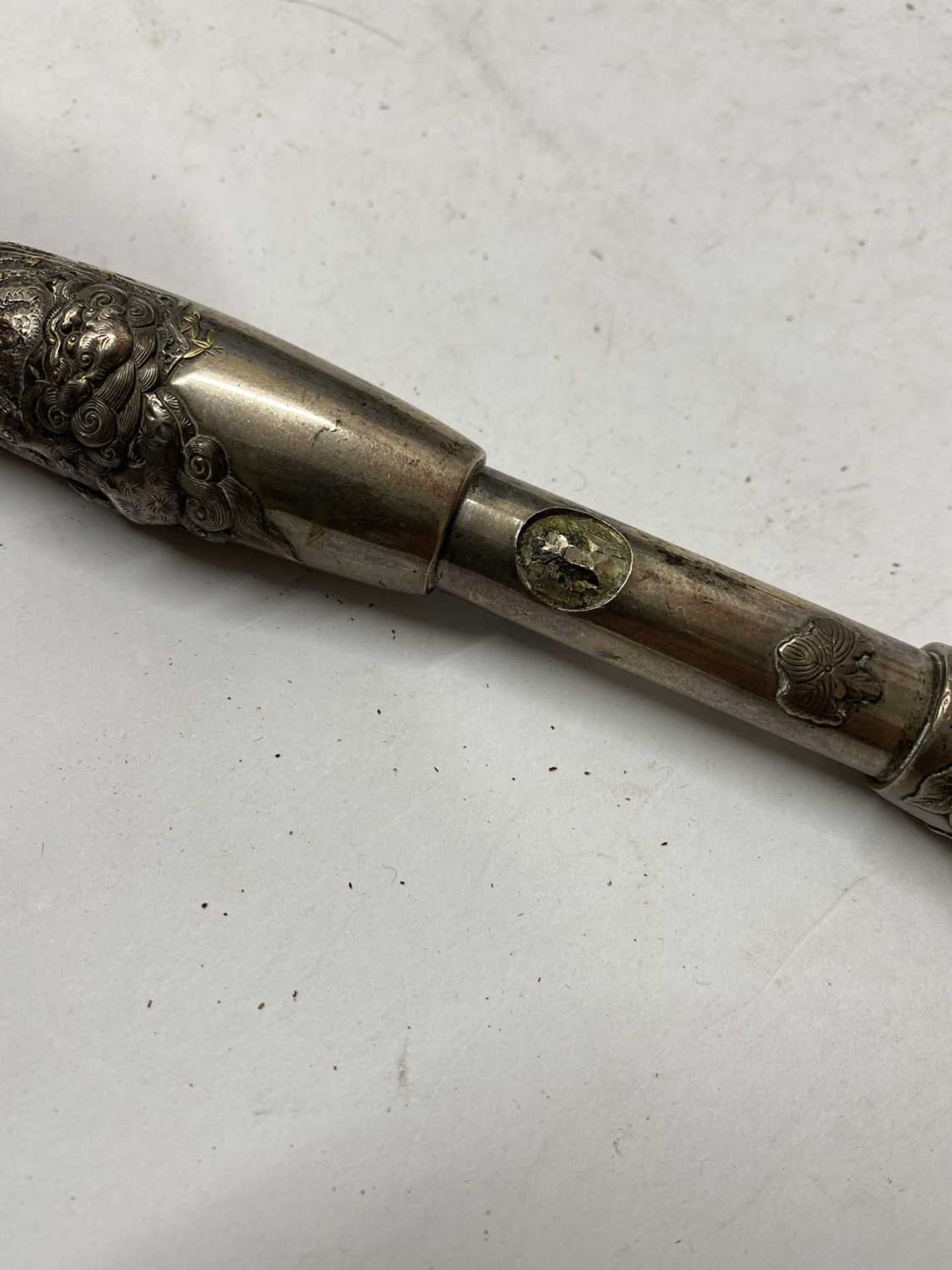 A Japanese silver kiseru tobacco pipe, - Image 3 of 8