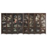 A pair of Chinese four-fold screens,