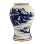 A Chinese blue and white vase,