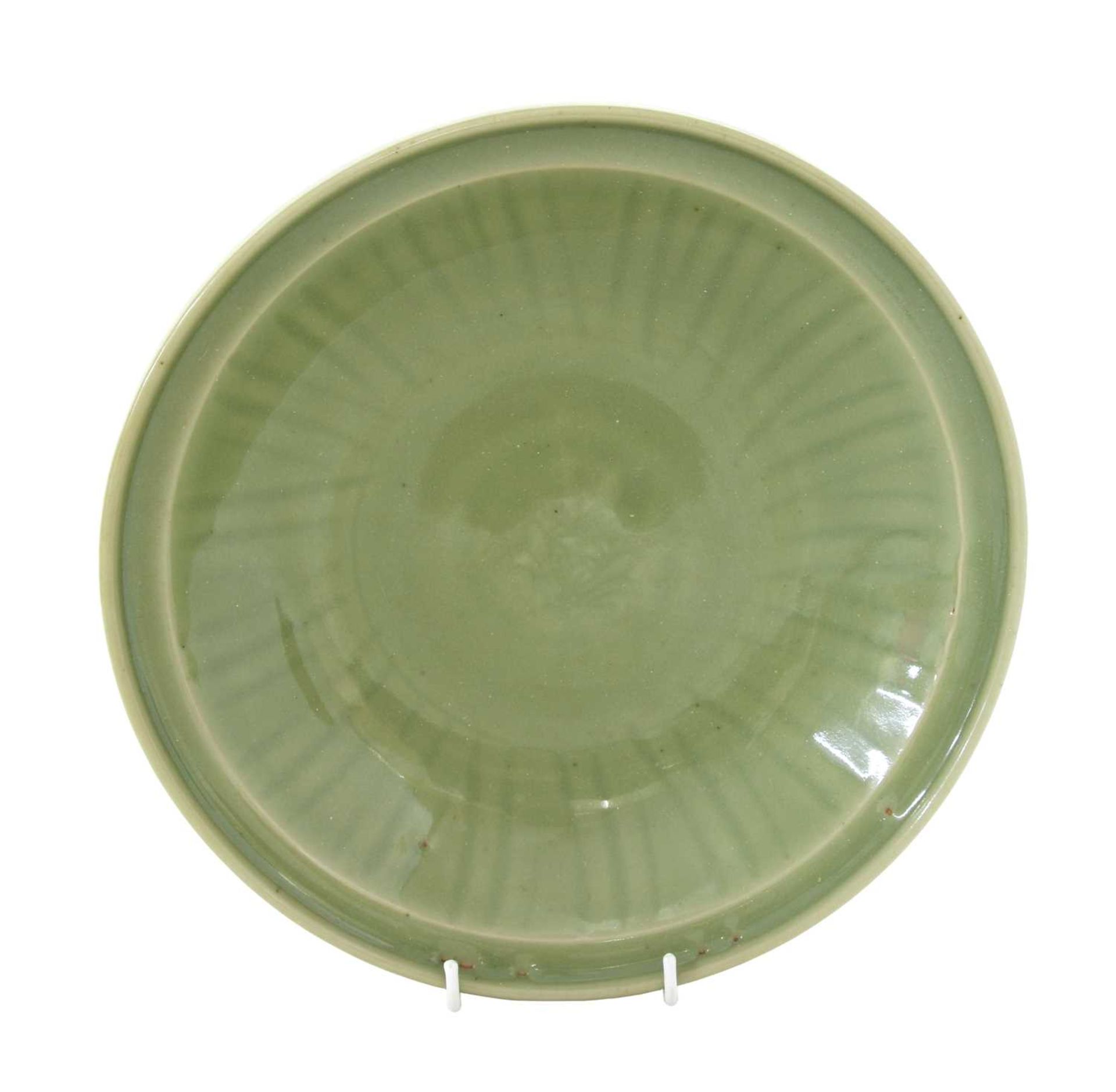 A Chinese Longquan celadon plate,