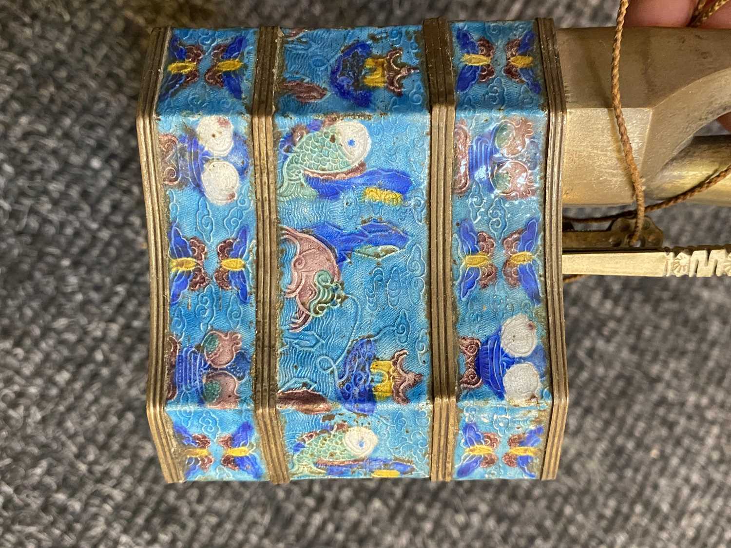 A collection of four Chinese cloisonné water pipes, - Image 10 of 11