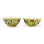 A pair of Chinese famille rose bowls,