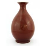 A Chinese copper-red glazed vase,