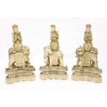 Three Chinese ivory carvings,