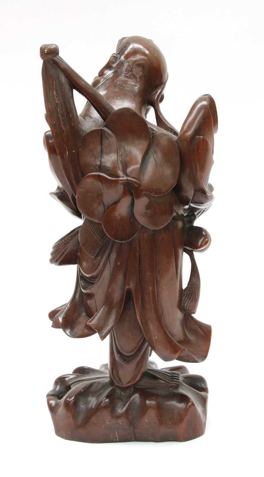 A Chinese wood carving, - Bild 3 aus 4