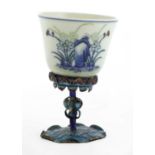 A Chinese doucai 'month cup',
