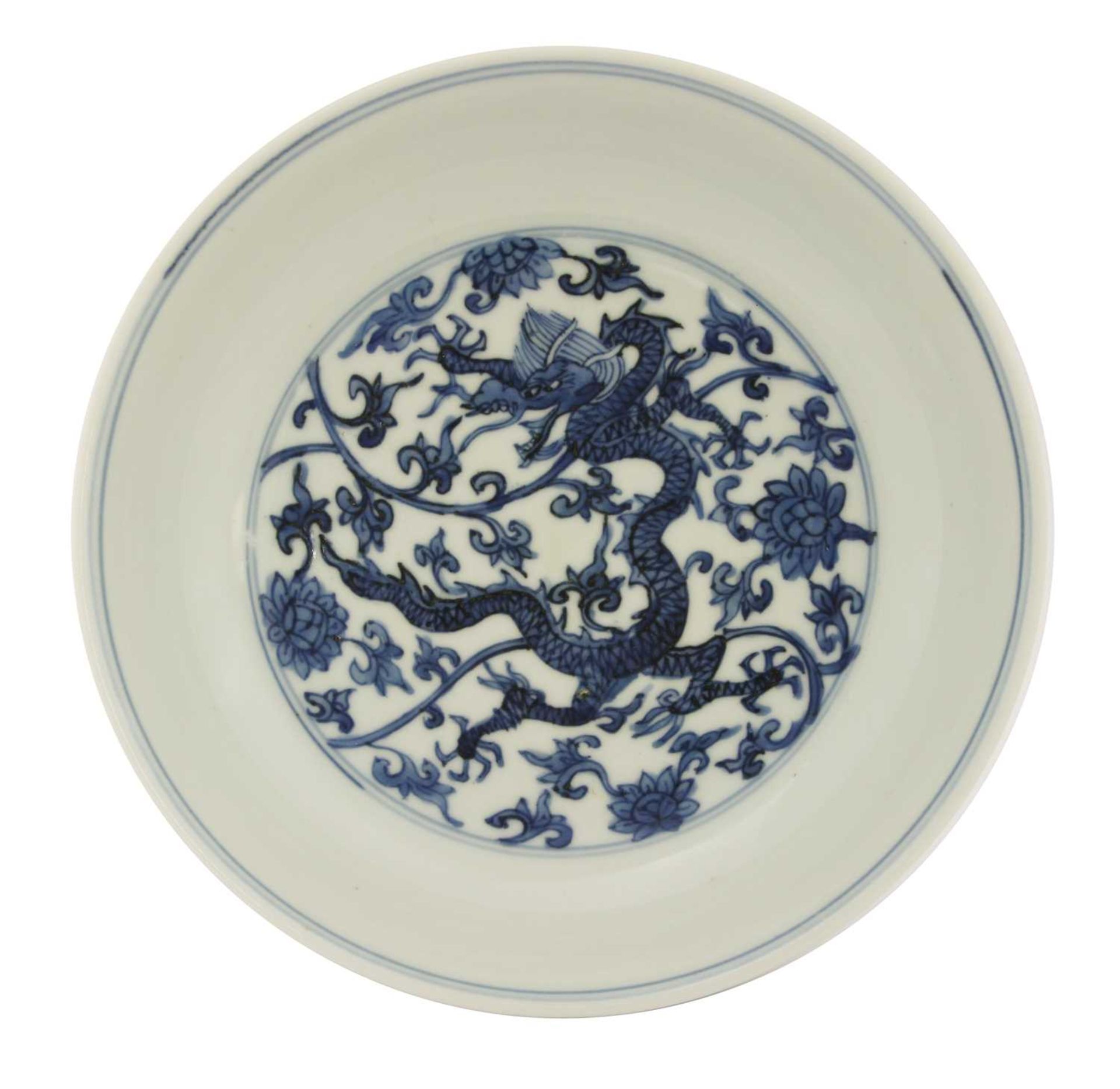A Chinese blue and white dish,