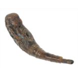 An unusual Chinese carved bamboo pipe bowl,