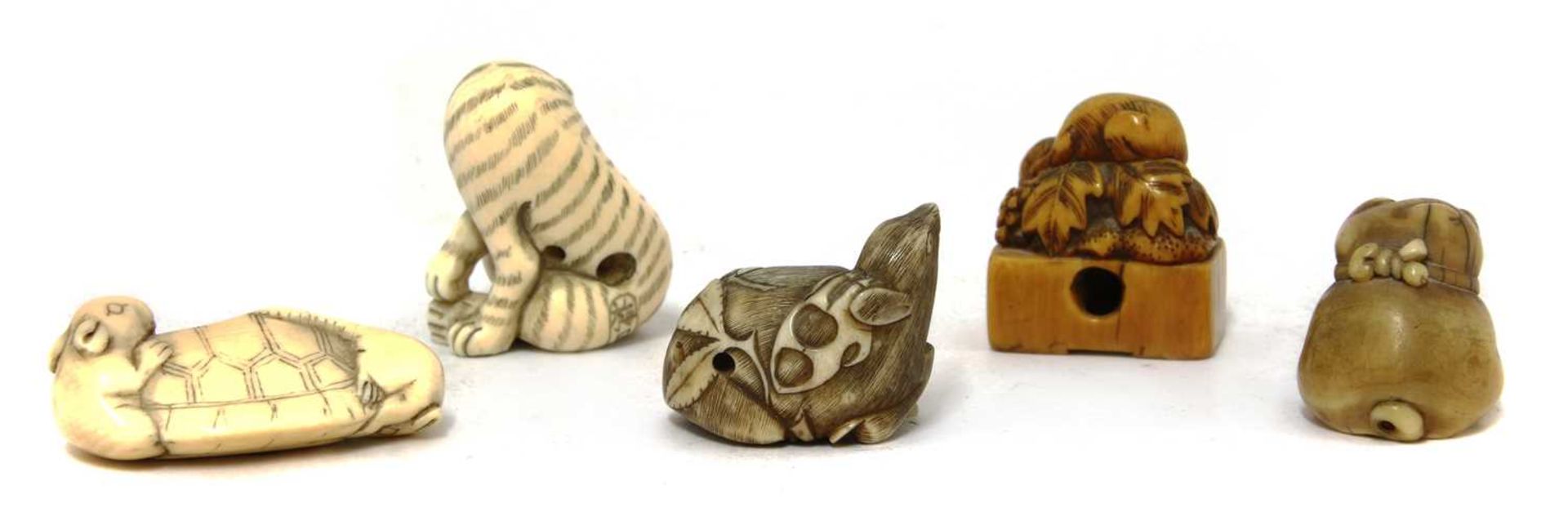 A collection of Japanese ivory netsuke, - Image 3 of 3